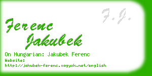 ferenc jakubek business card